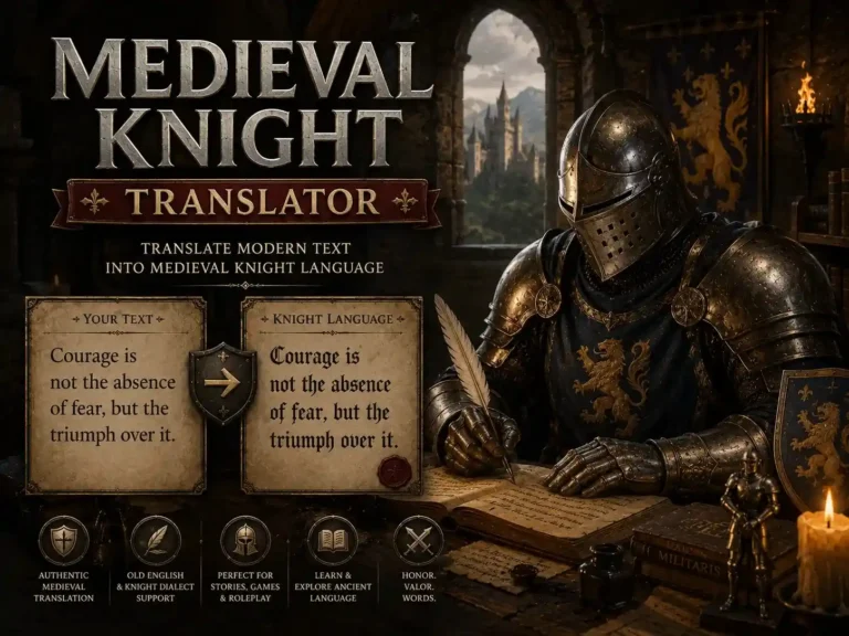 medieval knight Free medieval knight translator — convert text to knightly speech