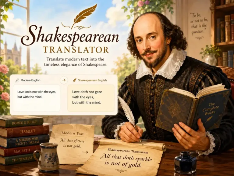 shakespearean translator Free Shakespearean translator — convert modern text to Shakespearean English