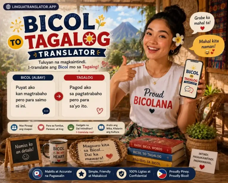 Bicol to Tagalog Translator: Bridging Regional Dialects with Filipino