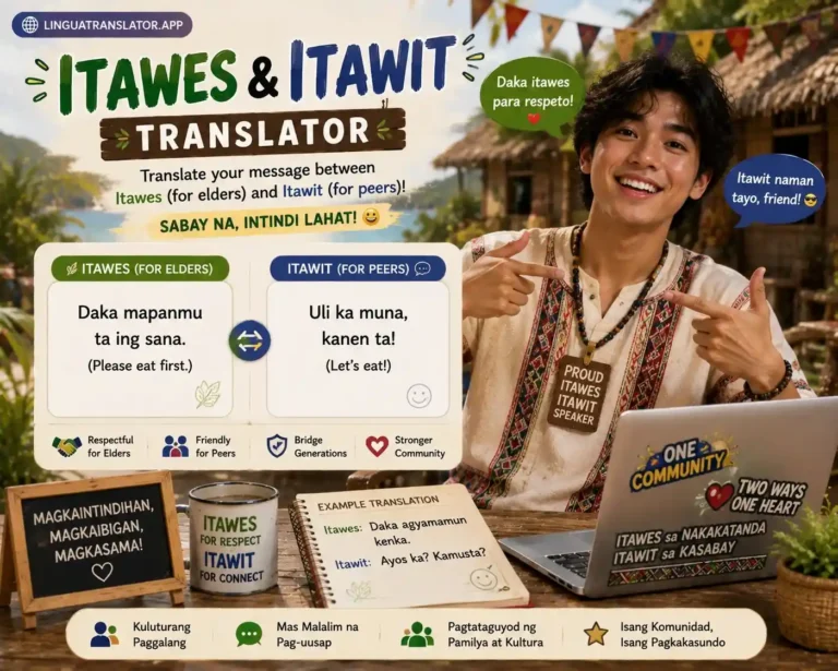 itawes itawit translator Itawes and Itawit language translator — English to Itawes translation tool
