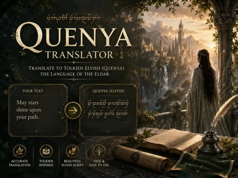 quenya translator Free Quenya translator — English to Tolkien High Elvish conversion tool