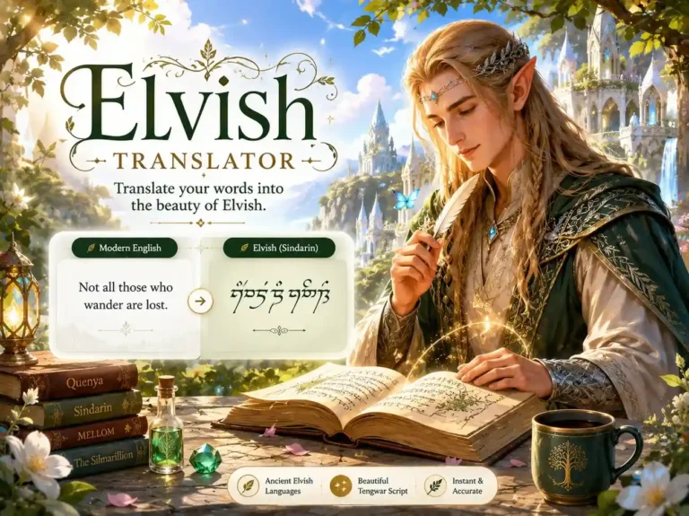 elvish translator Free Elvish translator — convert English to Tolkien Elvish language