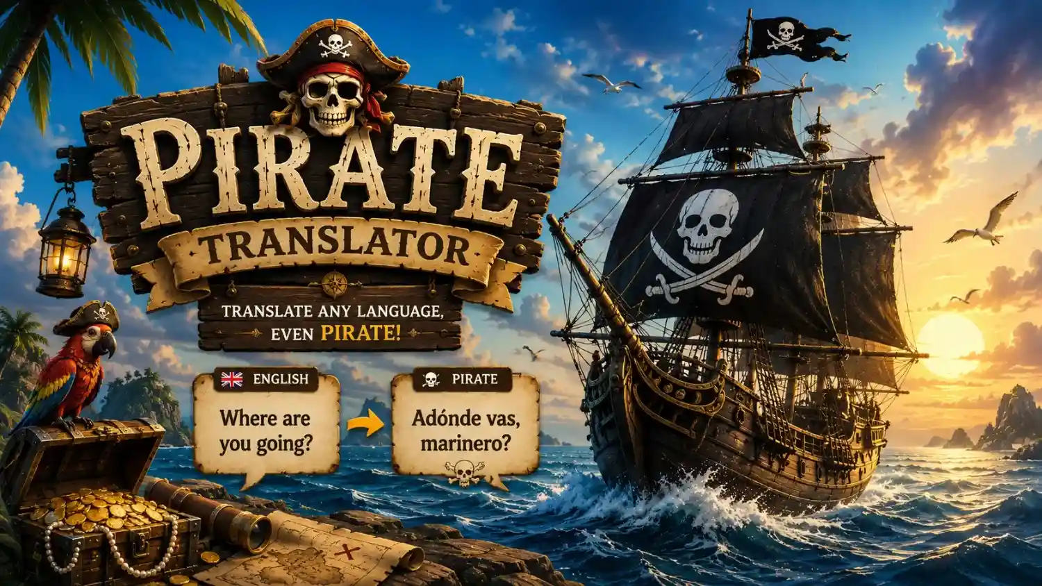 pirate speak How to speak like a pirate — pirate ship on the ocean