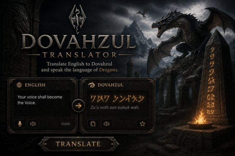 dovahzul translator english to dragon language skyrim Dovahzul translator - English to Dragon Language from The Elder Scrolls V Skyrim