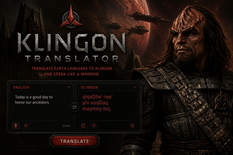 klingon translator english to klingon Klingon translator - English to Klingon tlhIngan Hol language from Star Trek