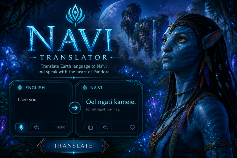 Na'vi translator - English to Na'vi language from James Cameron's Avatar Pandora