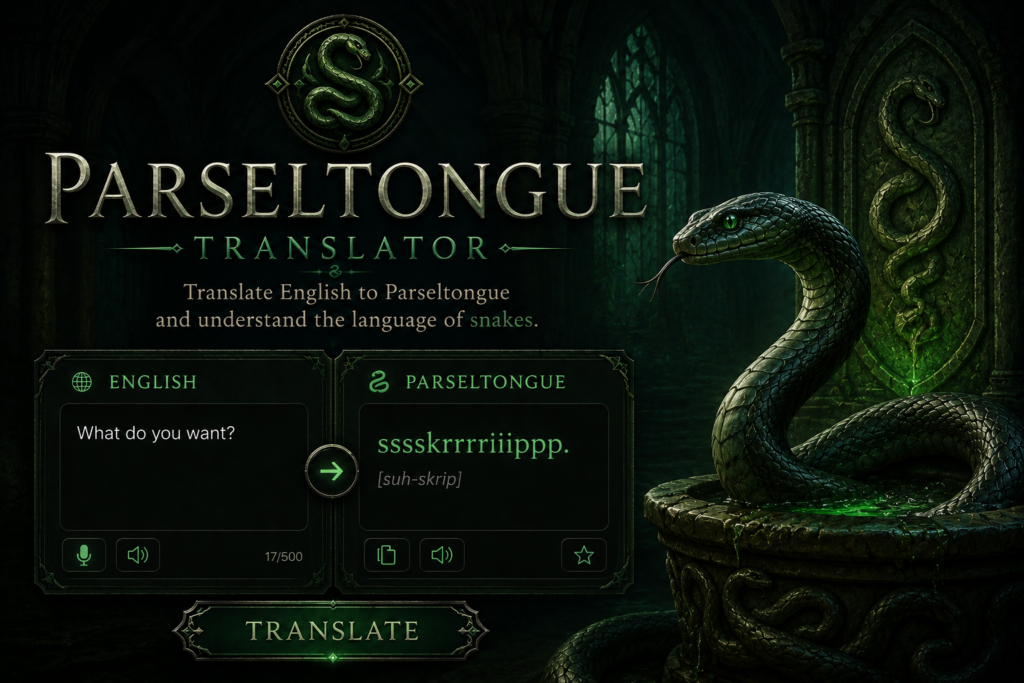 parseltongue translator english to parseltongue harry potter